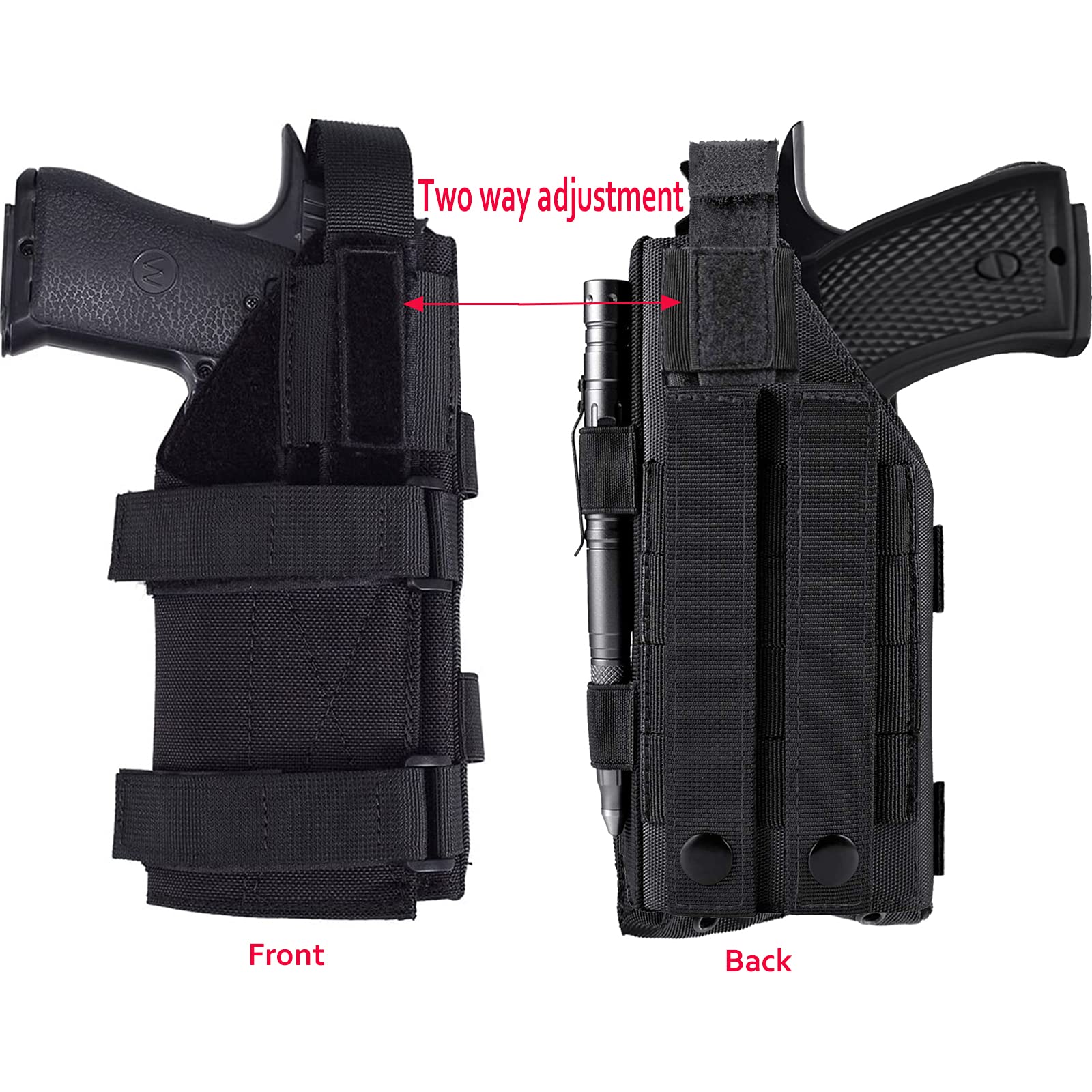 Buy Pistol Pouch Holster for 9mm 1911 Glock Universal Adjustable Hand