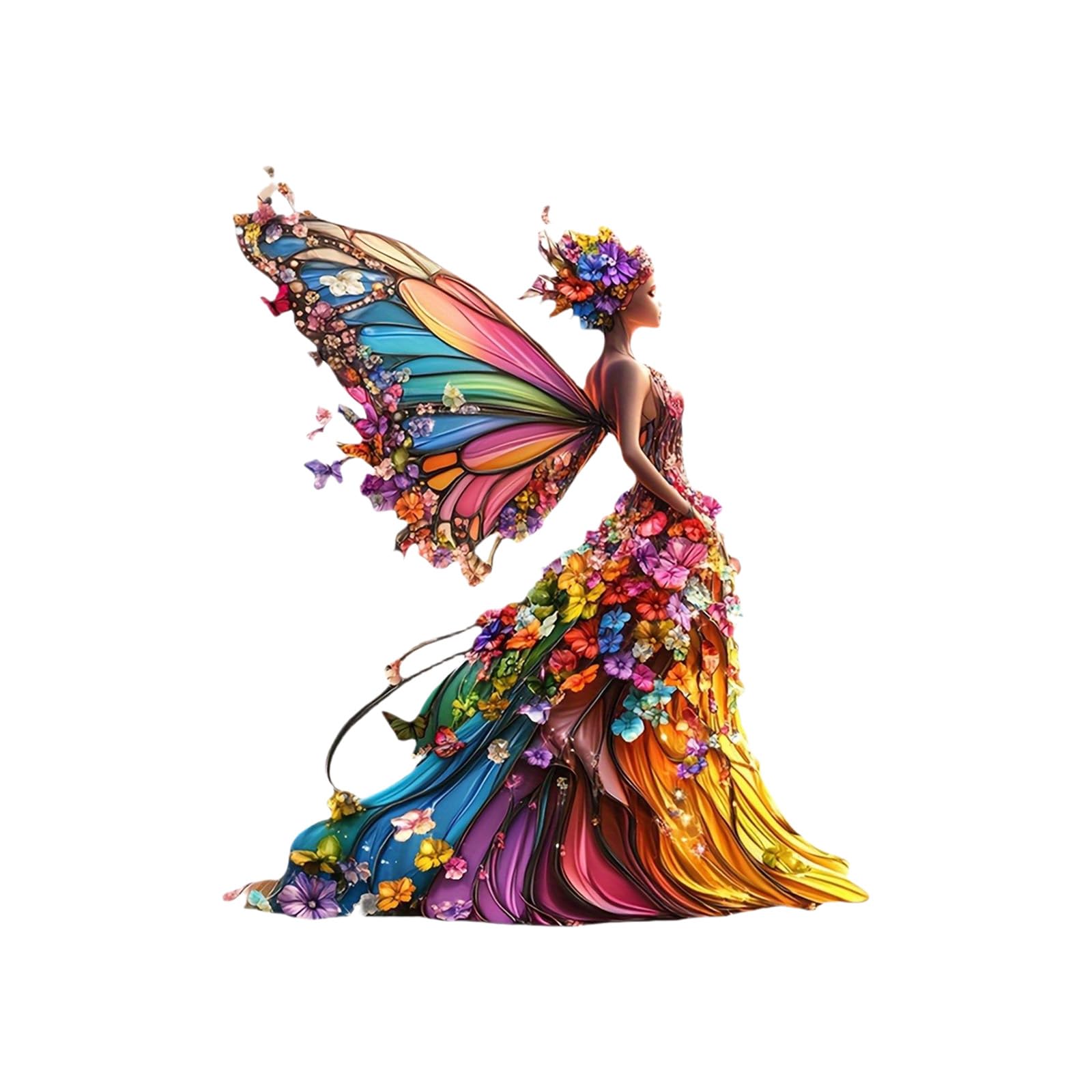 Gkyqve Women's Ykd127 Acrylic Butterfly Fairys Figurines Sculptures Statues Decorative Ornament For Living Room Bedroom Home Decors Decorative Ornament