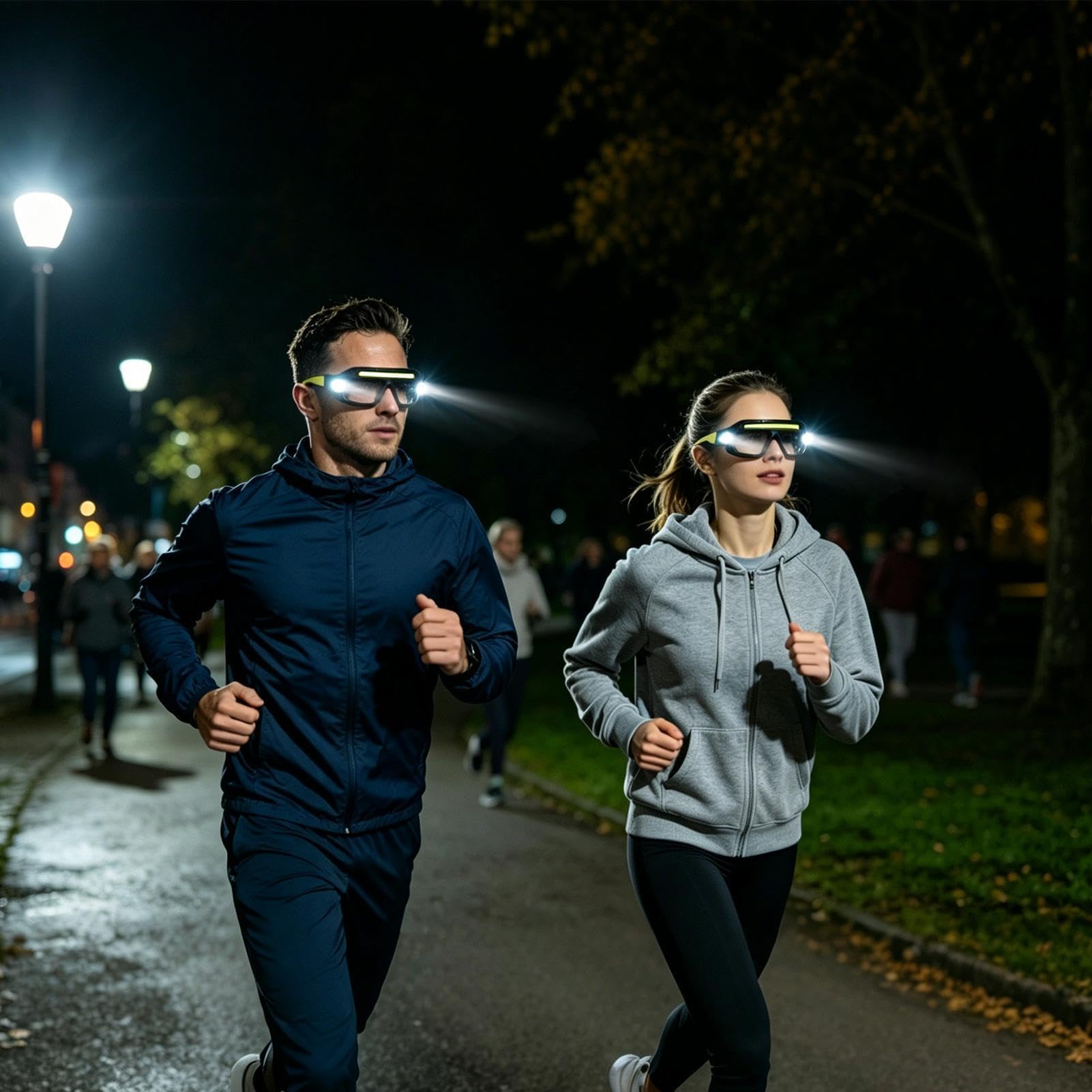 Linterna frontal recargable, recargable y regulable con lentes, faro para correr, manos libres, para pesca nocturna al aire libre, ciclismo, correr, camping, senderismo, escalada, trabajo