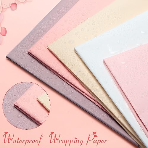 Miniatura 4 de Fainne Papel de regalo de flores, papel de envoltura de ramo floral, suministros de floristería, papel de embalaje de color de doble cara
