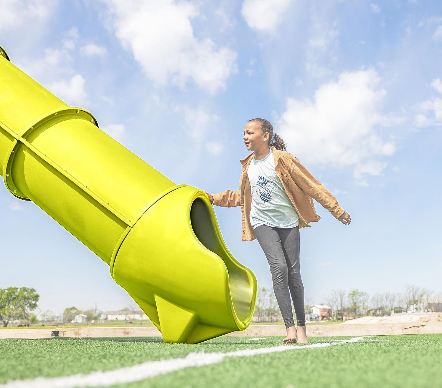 9-Foot Tunnel Express Slide for Playsets – Enclosed, Secure & Exciting | TUSK Strong℠ (Yellow)