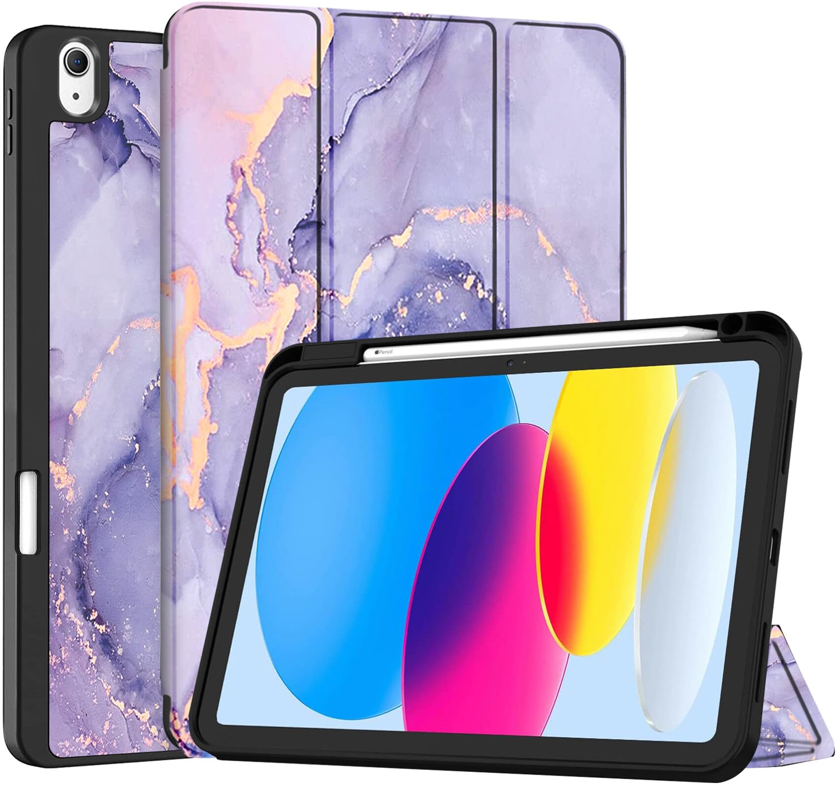 Robustrion Cover for iPad 11th Generation (A16) / 10th Gen Cover Case with [Auto Sleep Wake] [Right Side Pencil Holder] [Soft Back] (2022/2025), Case for iPad 11th 11"/ 10th 10.9" - Navy — Amazon image 8