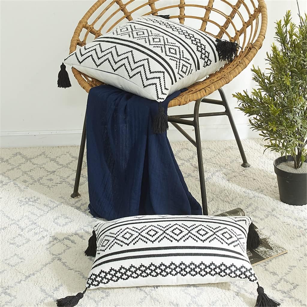 Home Decor Nordic Chenille Geometric Tassel Hugging Pillow Case Sofa Pillow Case Cushion Coverchair Cushion