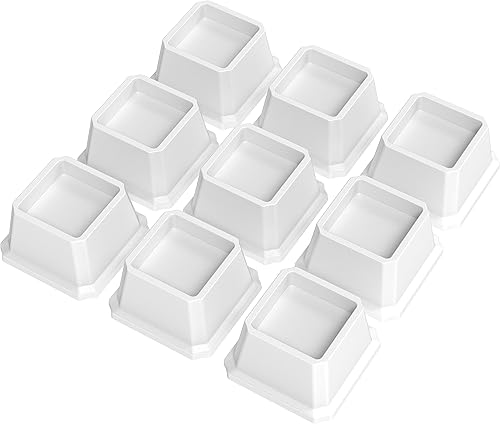 Whynonap Juego de 9 elevadores de cama de 2 pulgadas, elevadores de cama resistentes para marco de cama, paquete de 9 elevadores de hasta 2000