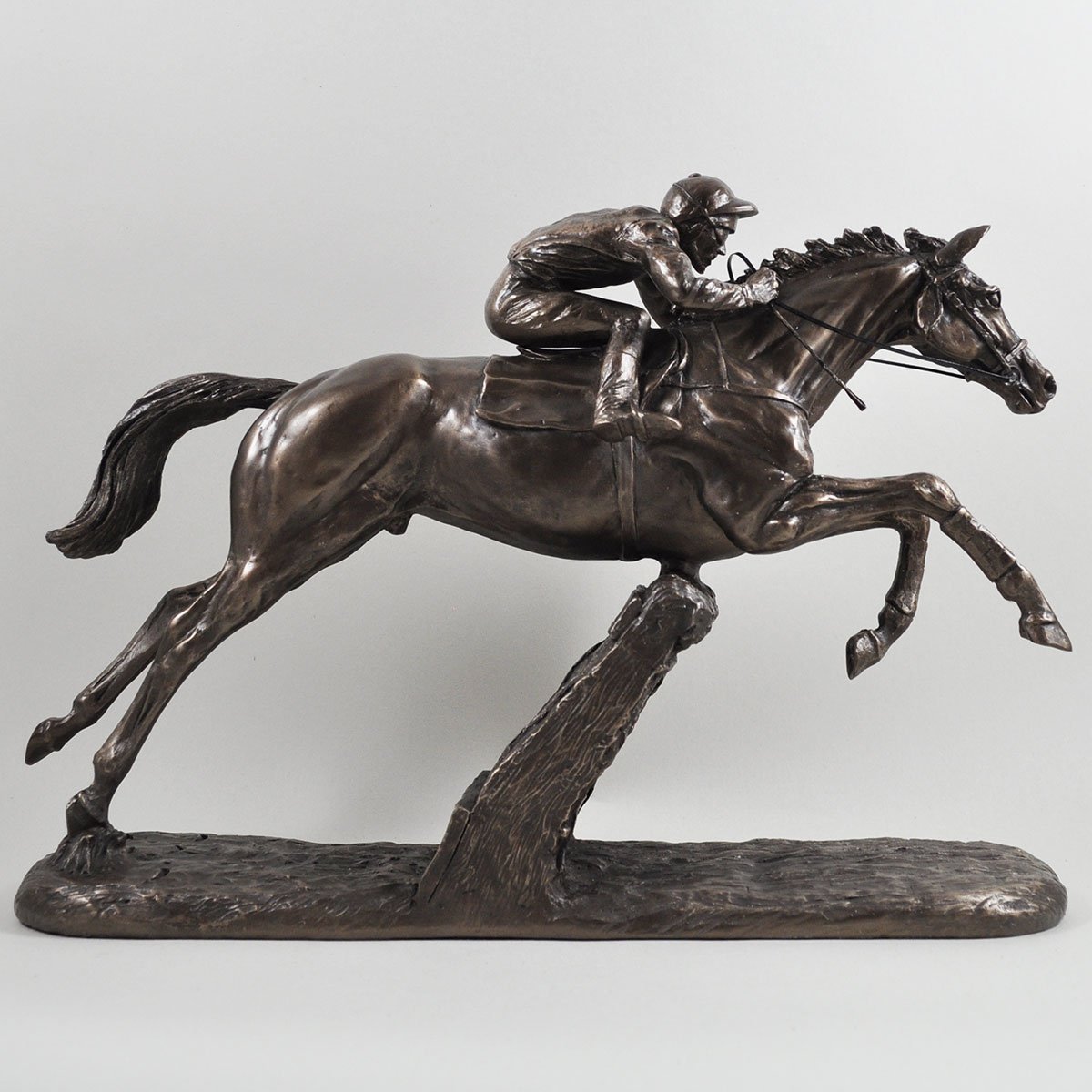 Fiesta Studios Bronze The Hurdler By Harriet Glen Cold Cast Horse Racing Jockey Statue Sculpture Equestrian Gift Home Decor H26cm