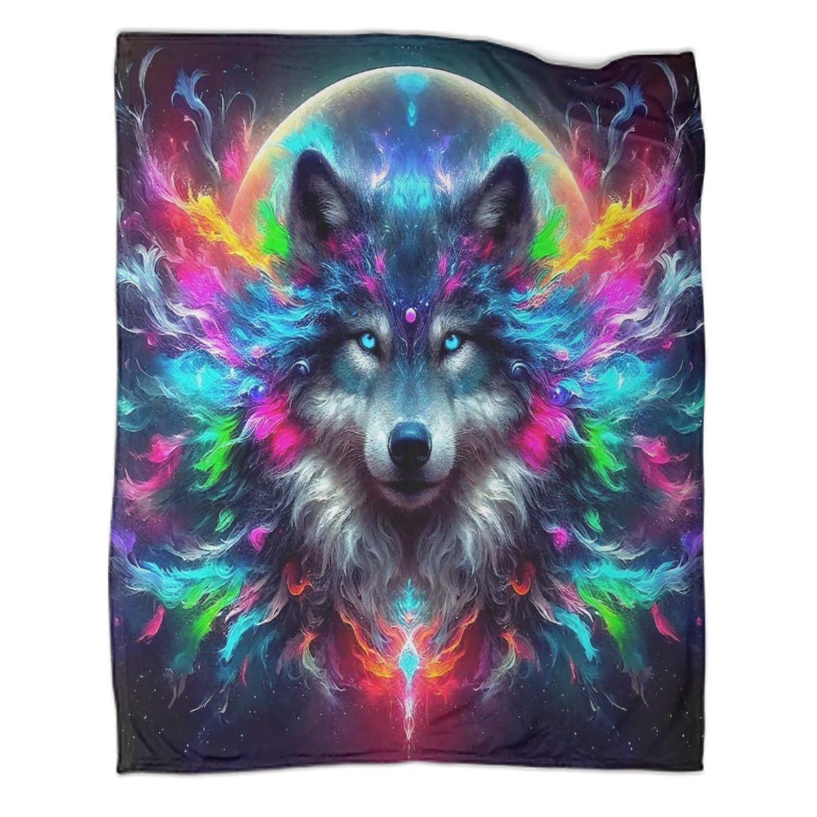 Couverture loup 3D flanelle haut de gamme plaid fantaisie super doux toutes saisons