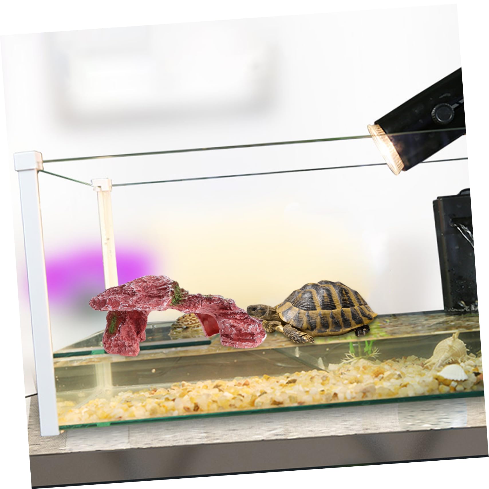 Totority Extra Large Turtle Basking Platform Safe Resin Rocks for Turtle Tank Decorations