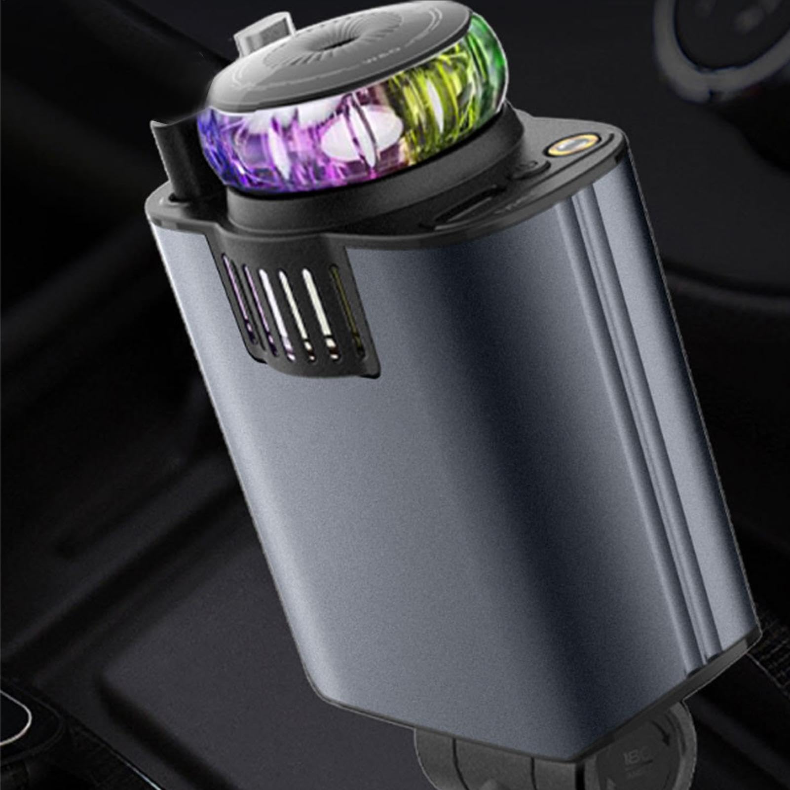 Caricabatteria per telefono da auto, stazione di ricarica rapida, 66 W | retrattile, multifunzione, veloce USB, proiettore a stella, diffusore di profumo per auto, 15 cm
