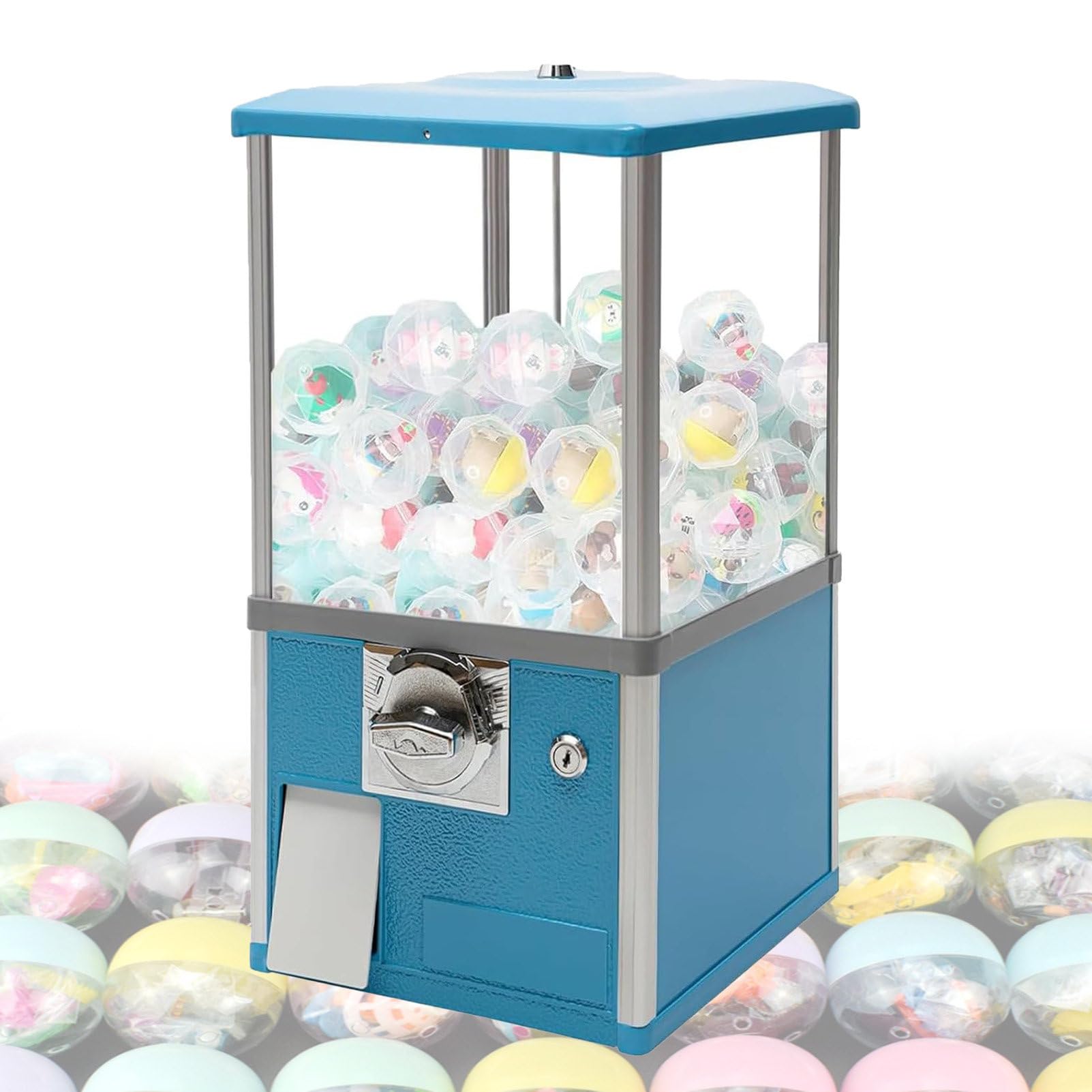 Distributeur automatique de capsules à monnaie avec serrures, multi-usage pour les magasins de jeux et les points de vente au détail, comprend 100 capsules vides