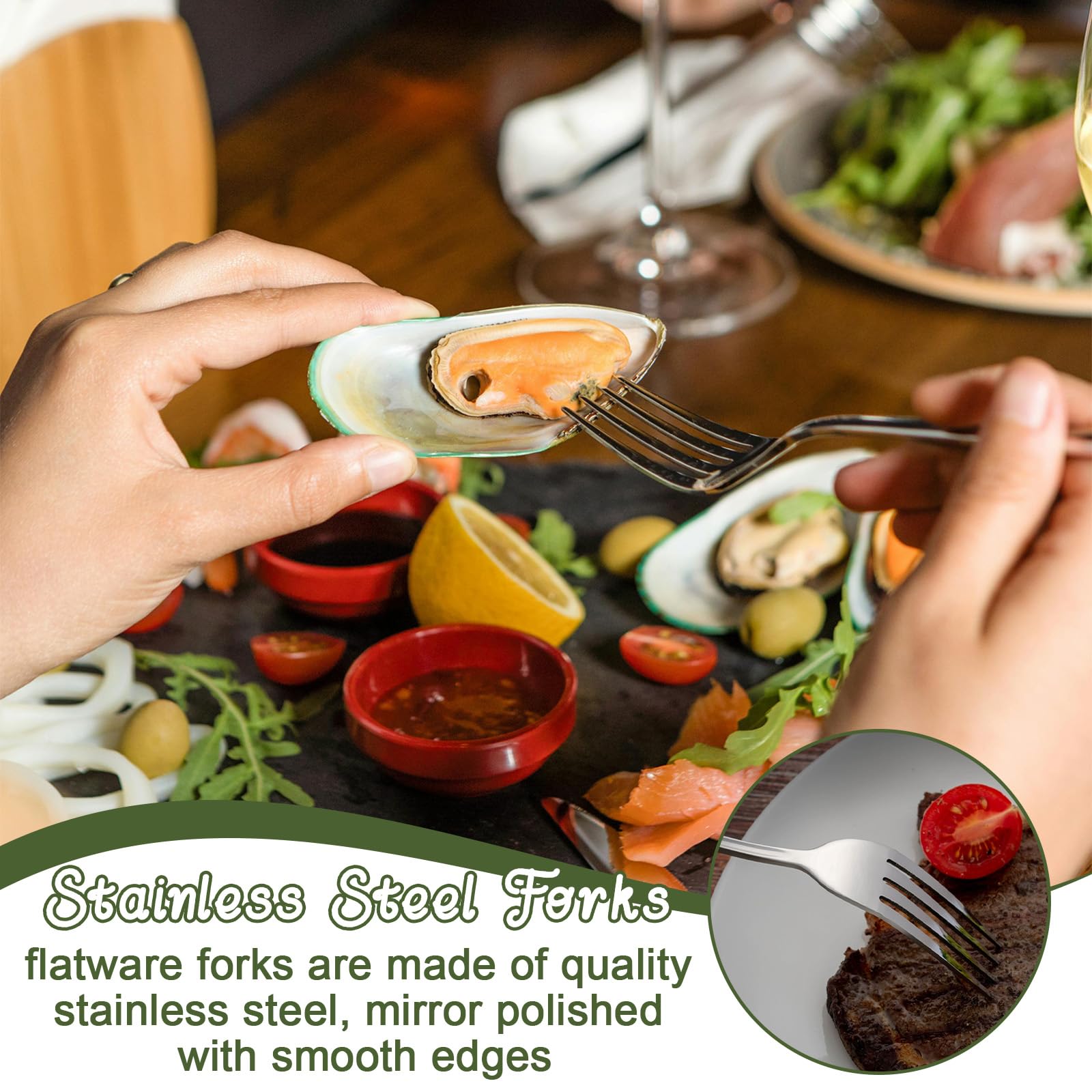 Stainless Steel Dinner Forks - 48 Pack -5