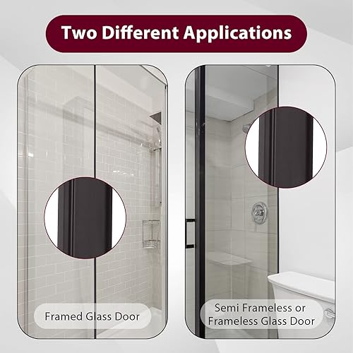 Miniatura 4 de Tira magnética para puerta de ducha, tira magnética flexible, repuesto para puerta de ducha de vidrio batiente semimarcada enmarcada (2 rollos, 63