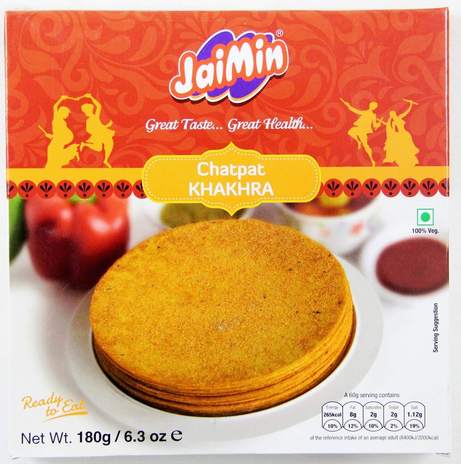 Jaimin Chatpat Khakhra Weizen-Snack Pikant - 200g - 4er-Packung