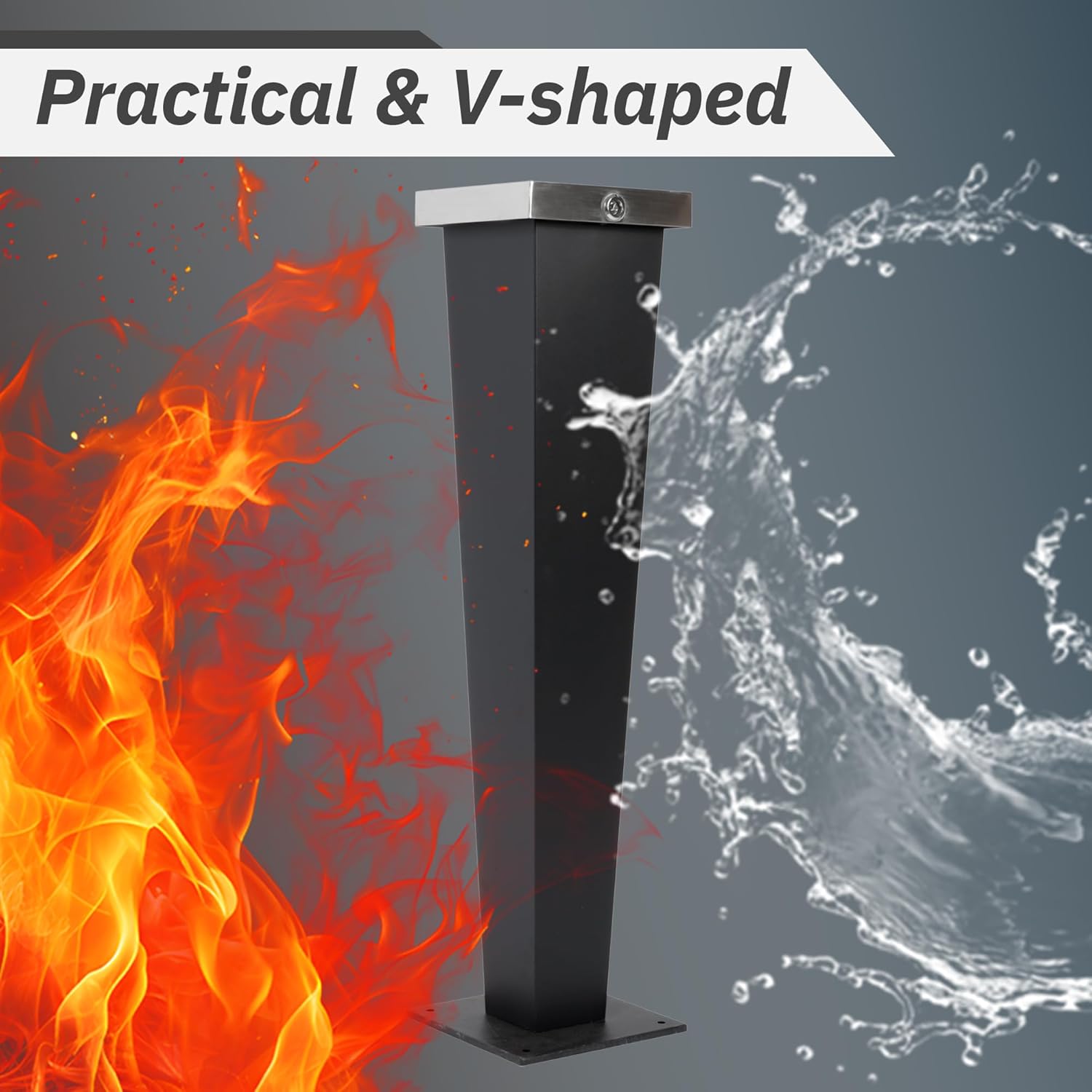 AIWFL Commercial Trash Receptacle Outdoor Trash Can Stainless Steel Garbage Can Black Ash Bin with Inner Bucket for Office Hotel Patio Backyard Restaurants