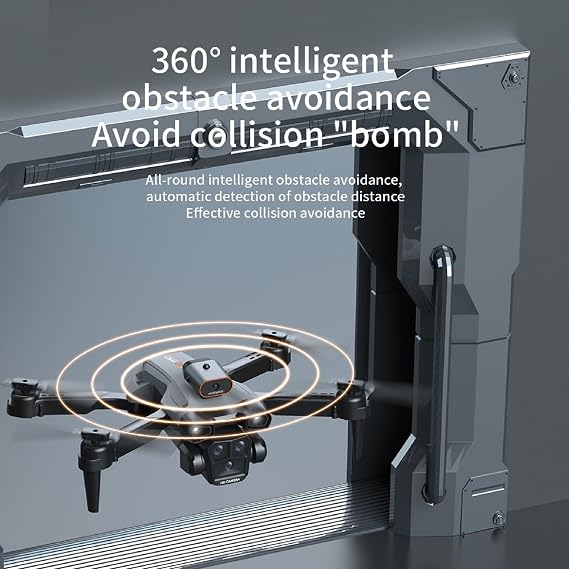 Triple Camera 8k Drone 2026, RC Quadcopters & Multirotors Foldable Intelligent Obstacle Avoidance Drone, 3-Axis Gimbal Stabilization Transmission, Wind Resistance, Suitable for Beginners