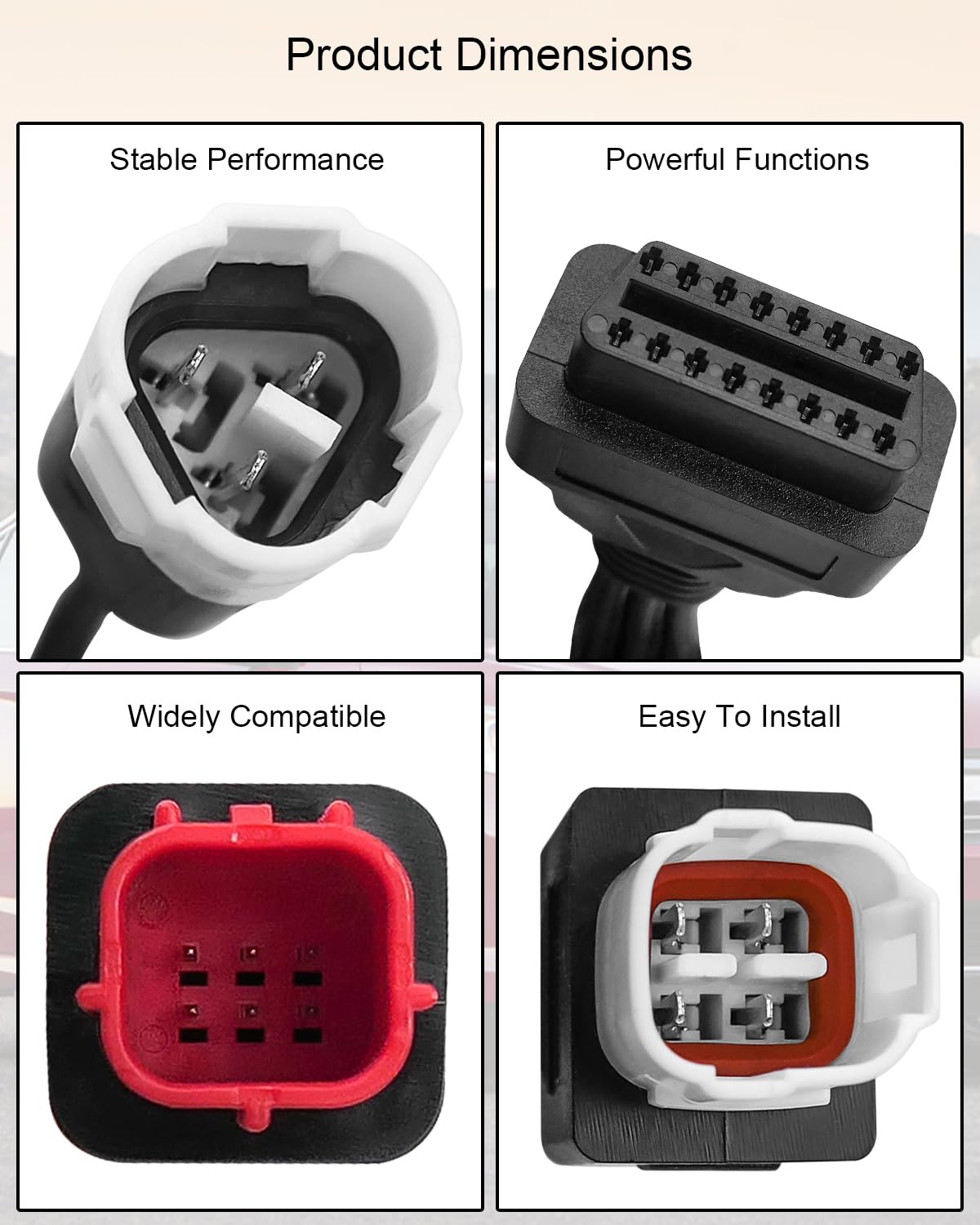 Kabel diagnostyczny OBD2 pasuje do motocykla Yamaha Kline Euro5 16-pinowy na 3-pinowy 4-pinowy 6-pinowy OBD2 3 w 1 adapter diagnostyczny