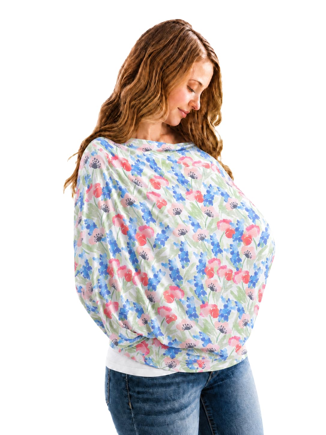 Copper Pearl Nursing Cover for Breastfeeding – Multi-Use Baby Car Seat Cover, Stroller Cover & Breast Feeding Cover Up for Women, Stretchy Breathable High Quality Cover for Boy or Girl, Wren