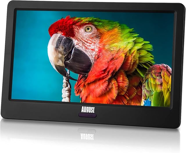 9" Portable Freeview TV - August DA900D - Small Screen 12V LCD TV for Kitchens, Bedrooms, Trucks - Battery, Mains, Car Powered Television DVB-T2
