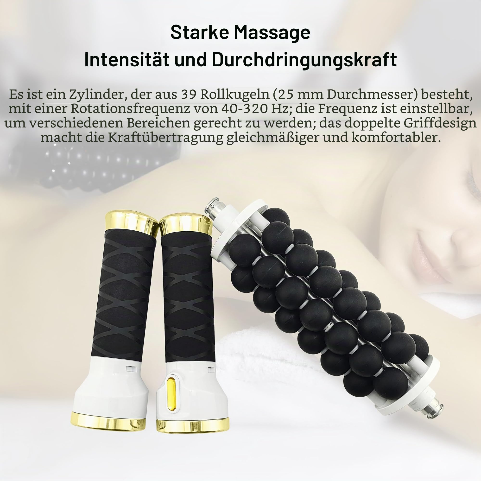 Elizia ETCRO01 Mikro-Vibrations-Rollmaschine, tragbares Körpermassagegerät, zur Beruhigung von Schulter- und Nackenschmerzen, für den Heimgebrauch