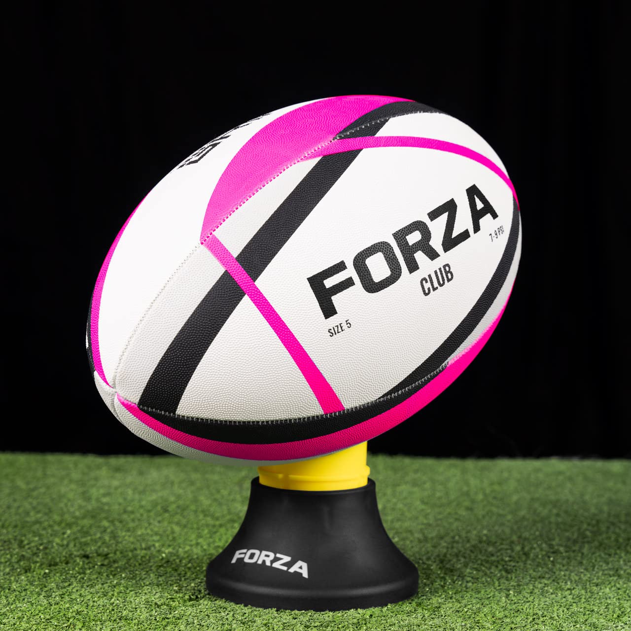 FORZA Match/Training Rugby Balls - 7 Rugby Balls | Multiple Sizes | Professional Standard (Size 5, FORZA Club Rugby Ball (Pink))