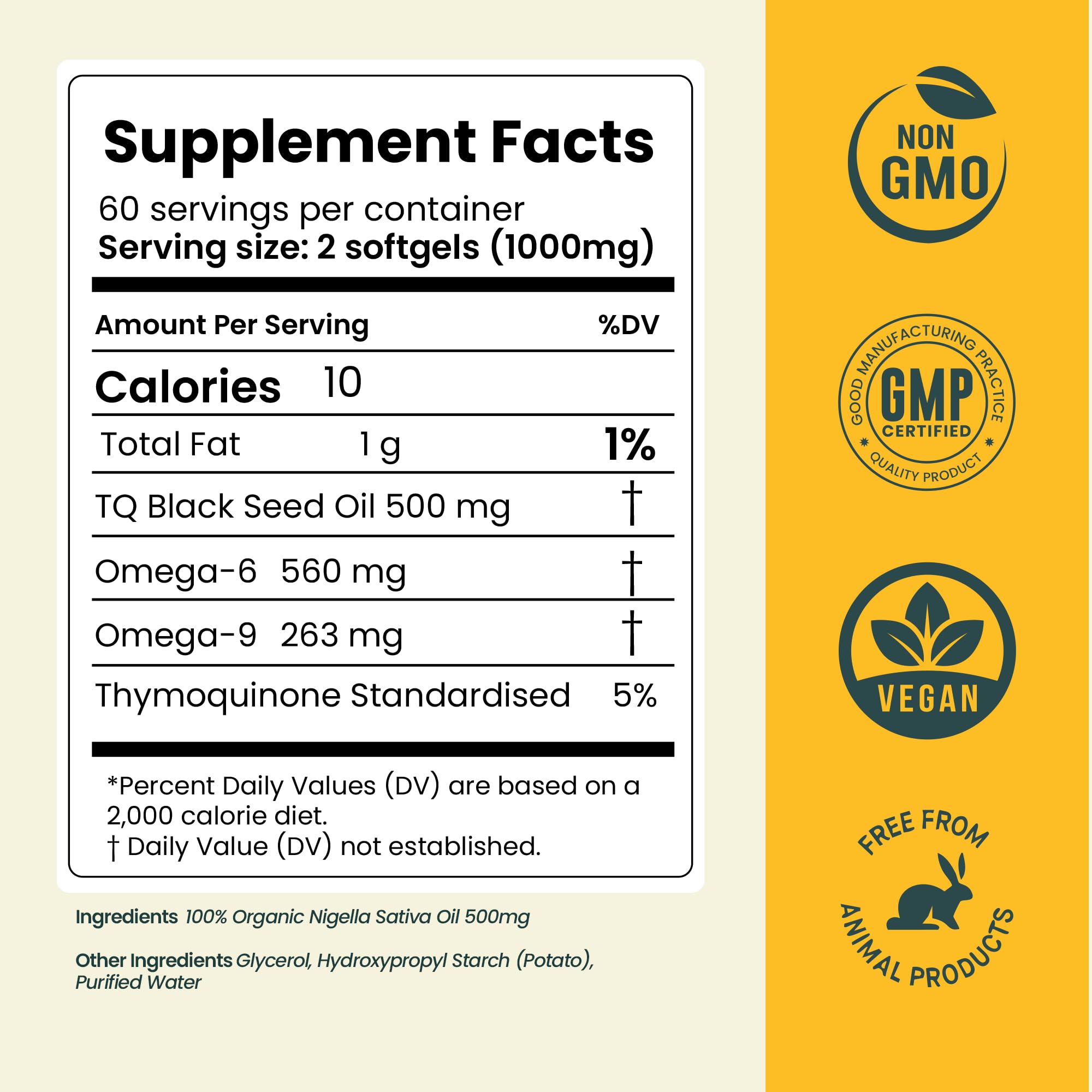 Black Seed Oil Capsules, Organic Cold Pressed, 5% Thymoquinone — Amazon image 8