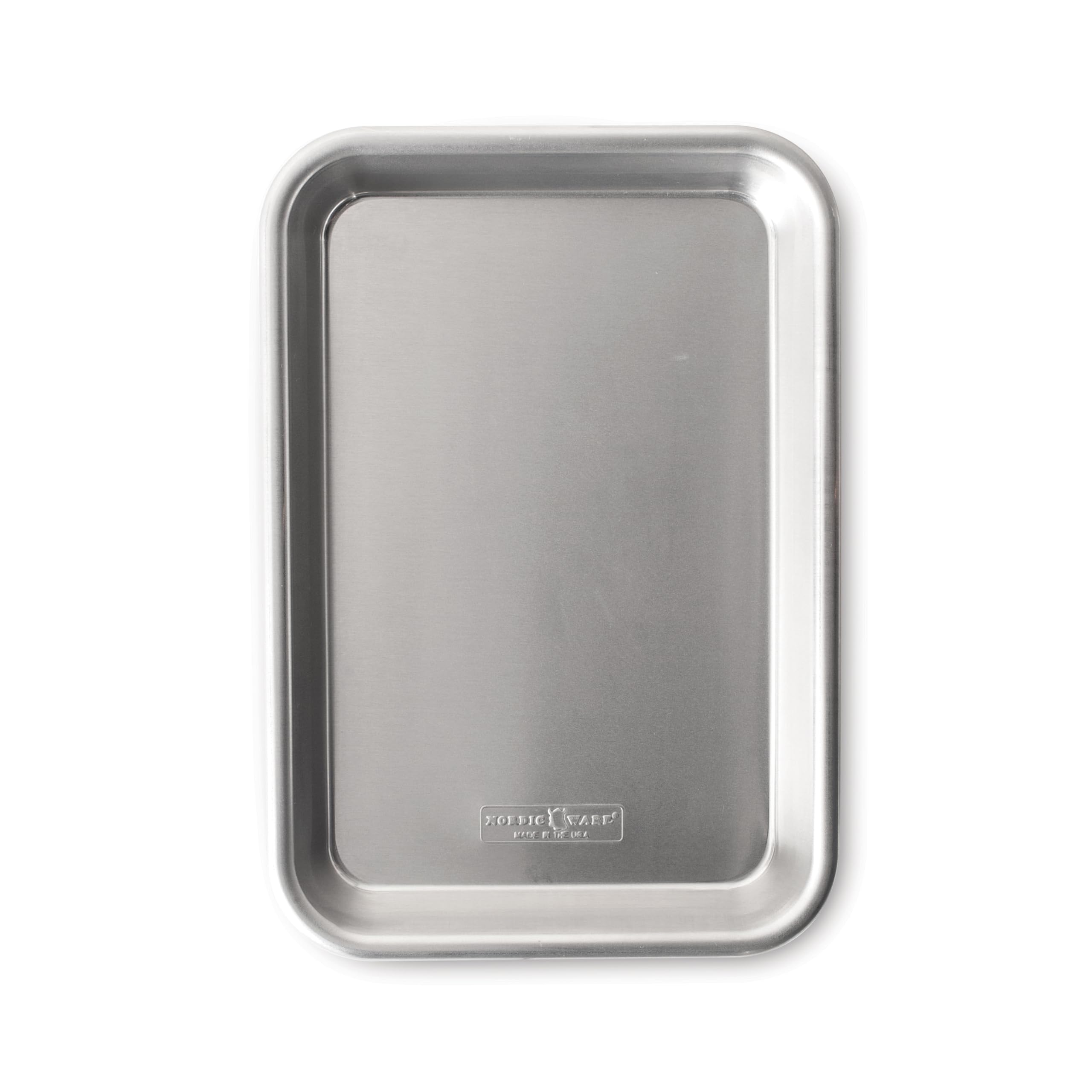 Nordic Ware 47400 Naturals Baker's Eighth Sheet Aluminium Tray Premium Bakeware to Bake and Reheat Small Meals, Silver