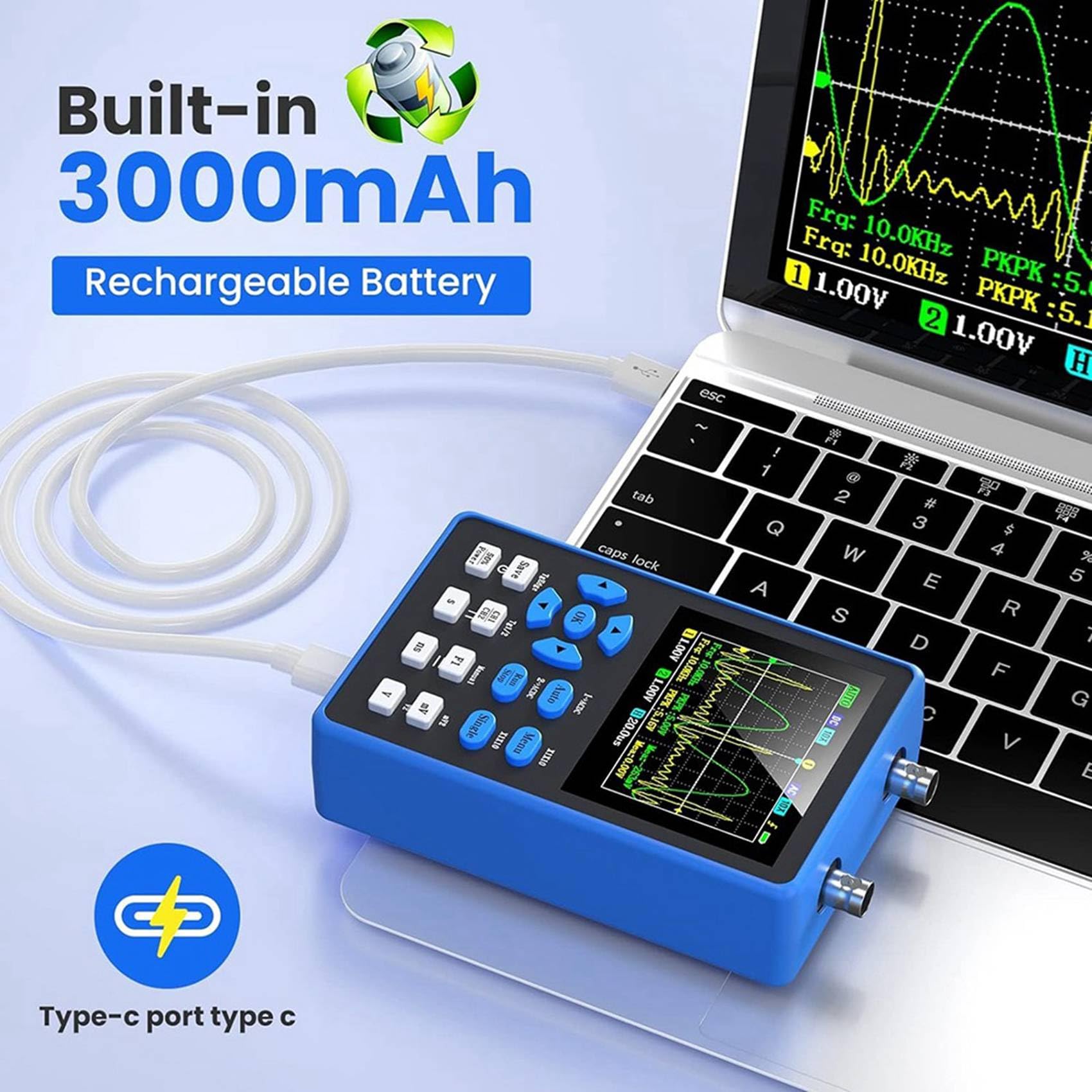 Oscilloscope 2 canaux 120 MHz avec spectre et déclencheur