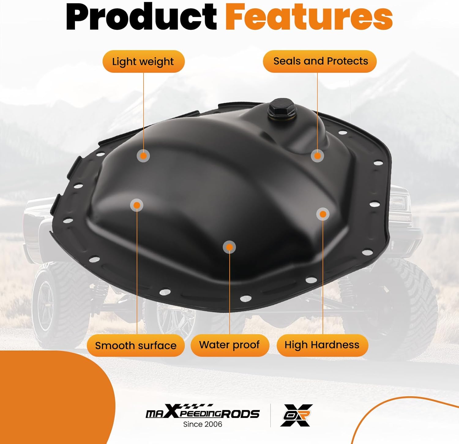 maXpeedingrods 697-712 Rear Differential Cover with 11.5" Gear for Chevrolet Silverado GMC Sierra 2500 3500 HD 2001-2011, Differential Cover Replaces 12471446