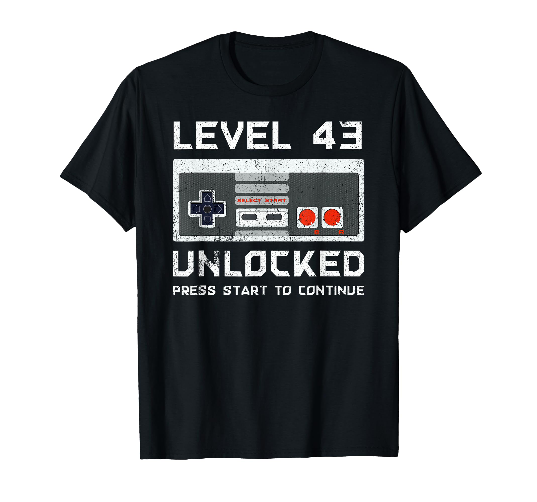 43 Year Old Forty-Three Birthday Gift Level 43 Unlocked Game T-Shirt
