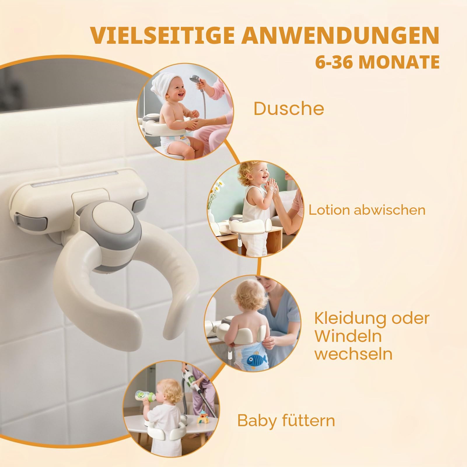 Baby Dusche Ständer,Höhenverstellung,Faltbar Baby Shower Stand Support,Stehender DuschstäNder, Shower Support für Kinder Im Alter 6-36 Monaten,zum Baden, Windelwechseln