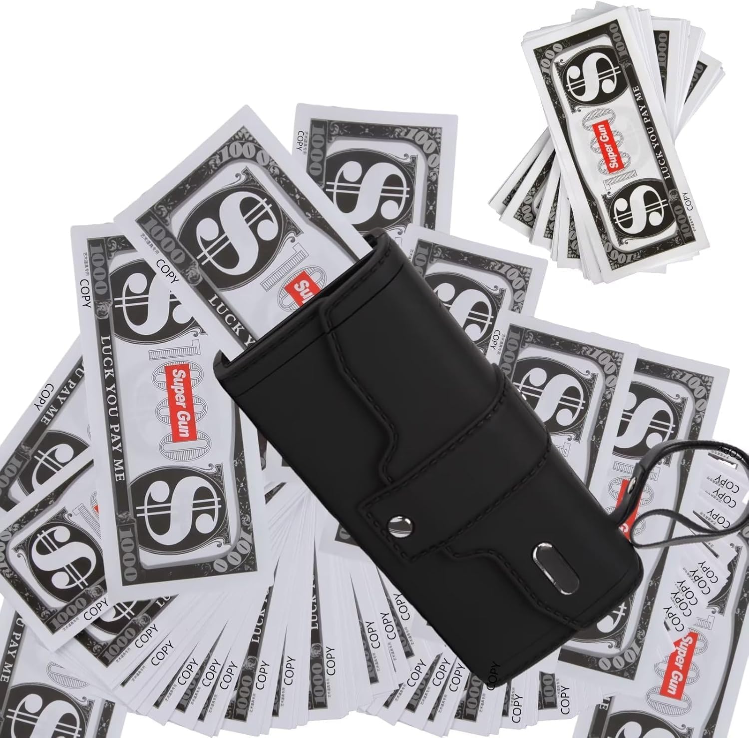 KIZJORYA Money Gun with Prop Money Wallet Cash Cannon Money Shooter Toy Gun with Prop Money Cash Gun Money Spray Gun for Real Money with Fake 100 Dollar Bills 100PCS for Game Movies Party Sup-image-40