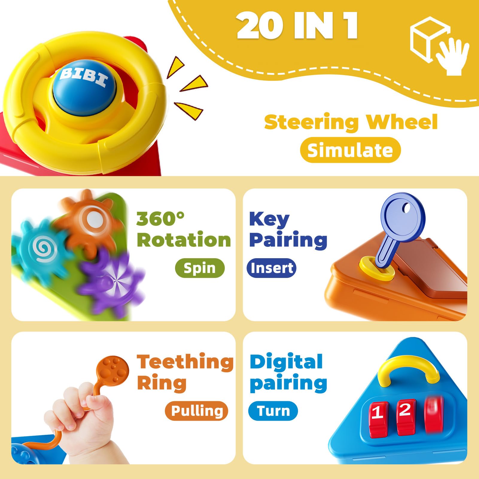 Juguete Montessori 20 en 1 para niños y niñas de 1 a 2 años, juguete activo educativo temprano para niños de 1 a 3 años, juguetes de viaje, regalos para niños y niñas de 1 a 2 años 3