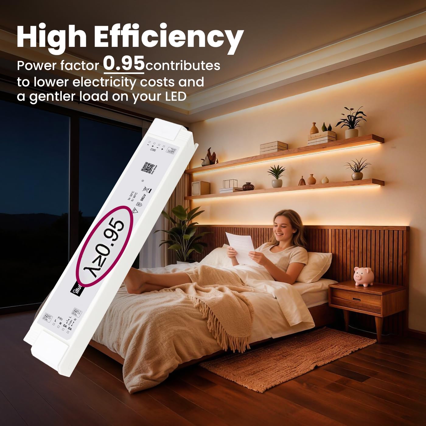 Transformador LED 24V 54W - 180W Regulable DALI PUSH Sin Parpadeo LED Alimentador Fuente de Alimentación