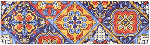 Camino de mesa de cerámica Talavera mexicano para platos calientes, resistente al calor, soportes para ollas, tapetes antideslizantes para