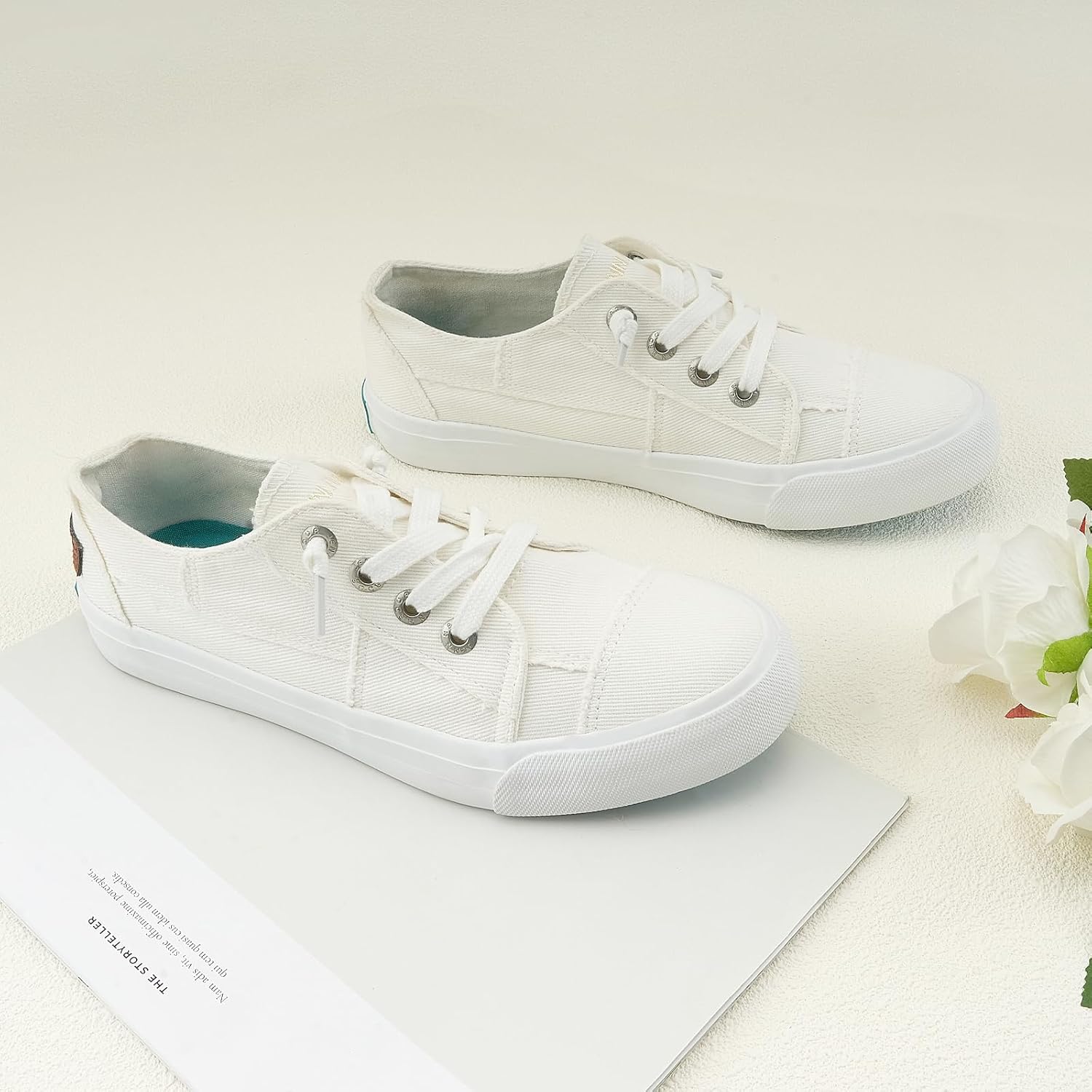 Womens Slip On Sneakers Low Tops Canvas Shoes for Women Casual Tennis Shoes Play Sneakers Fashion Shoes - Image 5