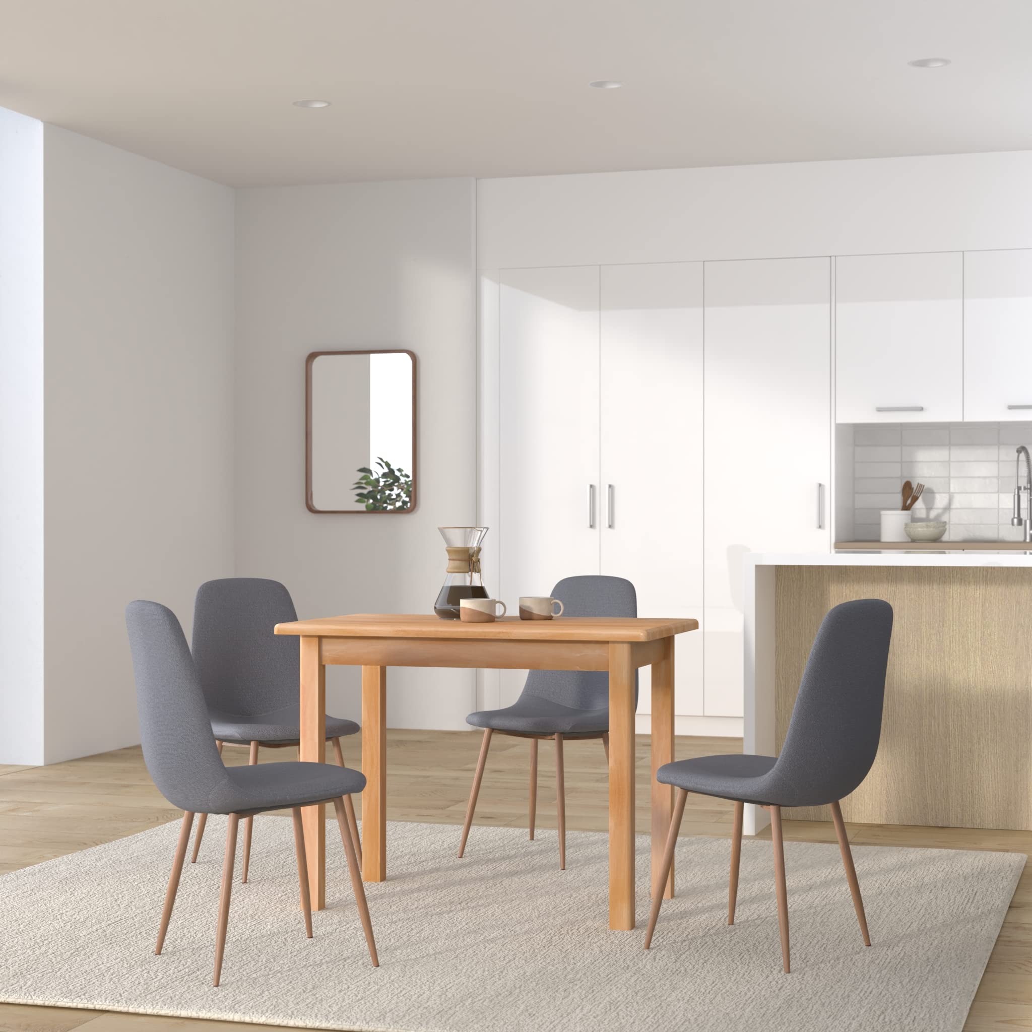 k koma Massiver Esstisch aus Kiefernholz – 100 x 60 cm, ideal für Küche, Esszimmer oder Restaurant – Direkt vom Hersteller, NEU (Erle Farbe)