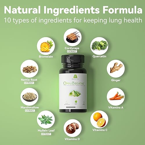 Miniatura 6 de OMNIBreathe Suplemento pulmonar de bienestar respiratorio, ayuda para dejar de fumar, ayuda para dejar de fumar, desintoxicación de pulmones para