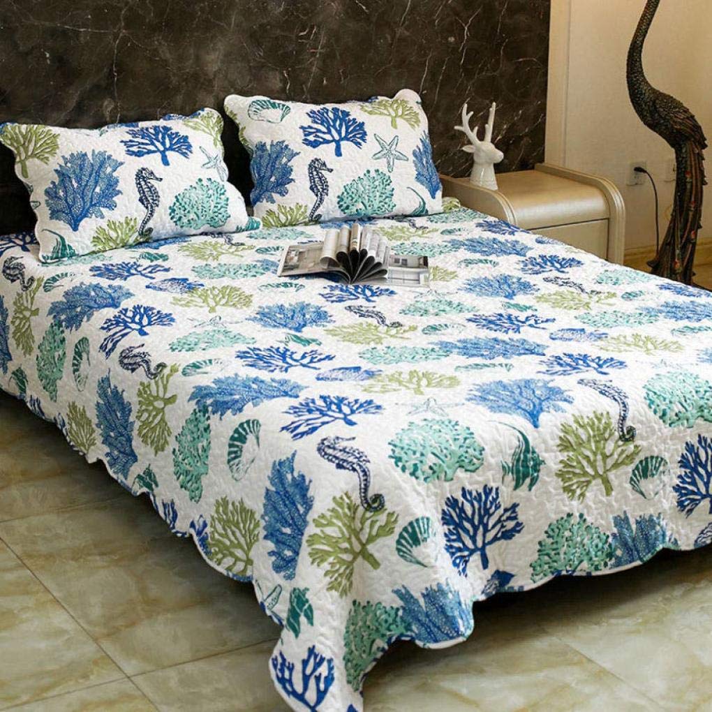 Sjdopulse D 220X240cm Reversible Bedsprea With 2 Pillowcases Lightweight Microfiber Coverlet Quilte Quilt Winter Throw, J, 220X240cm+2X55x75cm