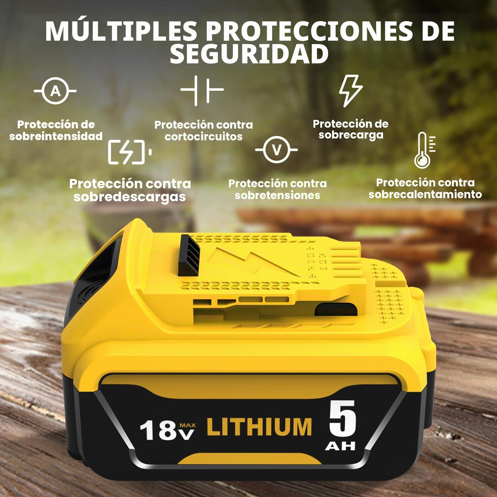 2 Piezas 5.0Ah Repuesto para Dewalt Batería 18V + 3A Cargador para Dewalt Cargador 10.8V- 20V con batería DCB200 DCB200-2 DCB204 DCB120 DCB127 con Indicadora LED