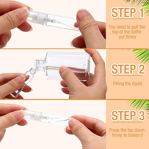 Miniatura 4 de Tanlade 300 botellas de spray de 0.17 onzas líquidas, botellas rociadoras de perfume de vidrio transparente, botella portátil recargable de viaje