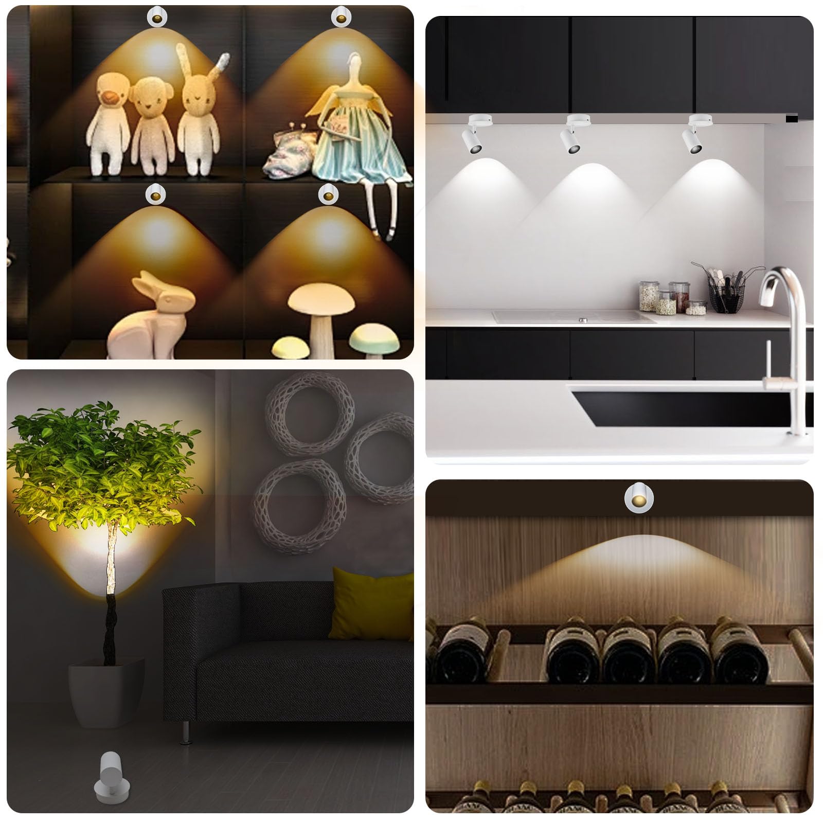 SMY Lighting Spot LED Sans Fil Rechargeable 10000mAh, avec 3 Températures de Couleur, Fonction Minuterie, Commande Tactile et Télécommande, pour d'Art, Plante Interieur, Chambre, Salon
