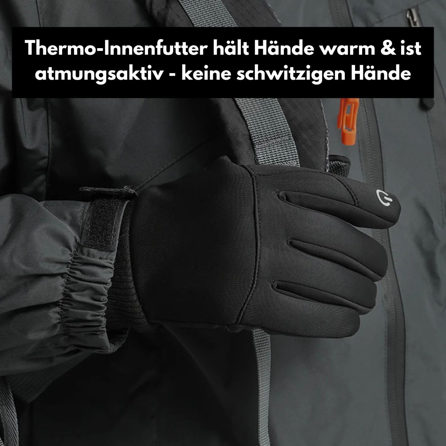 SWZEC Thermo Handschuhe gegen kalte Hände (Schwarz,L) Fashion