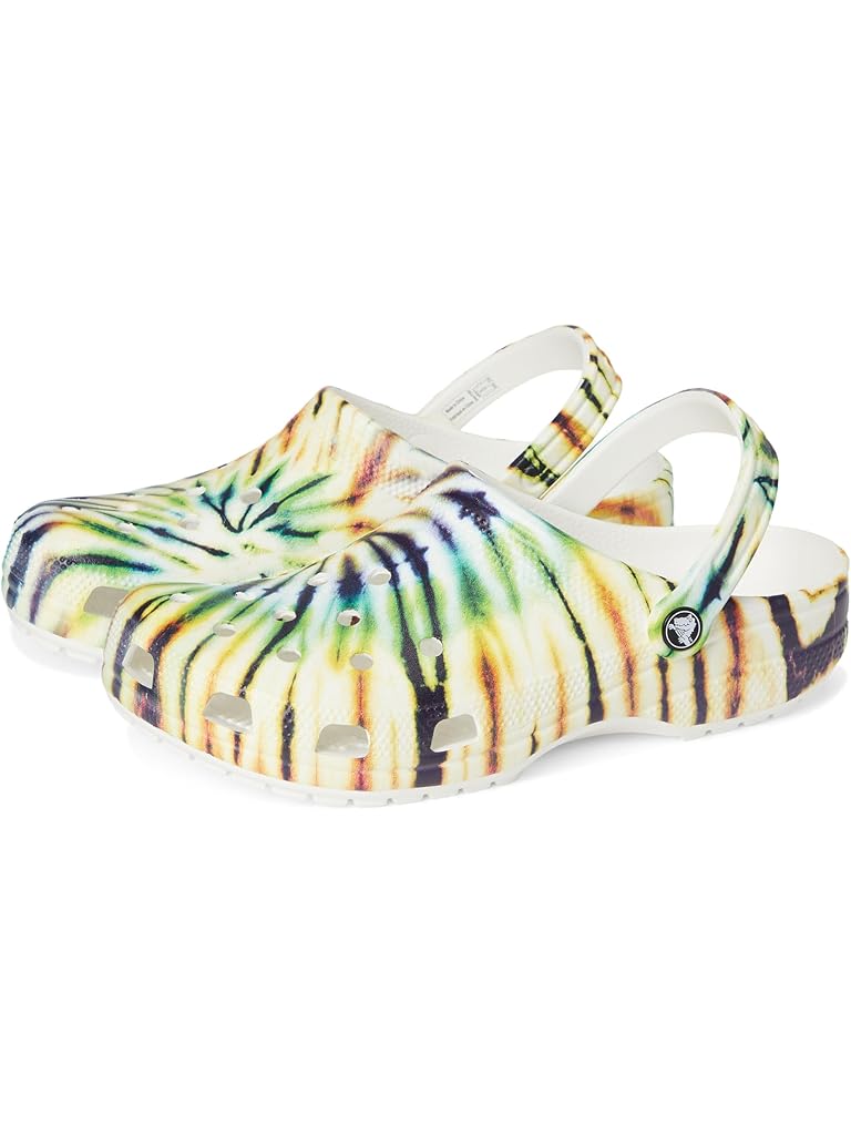White Crocs Classic Graphic Clogs