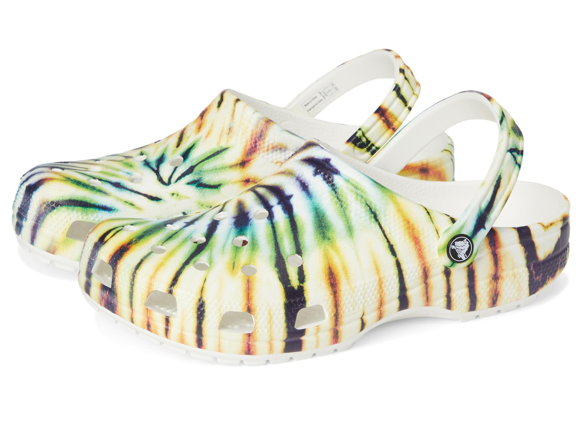 Crocs Unisex Classic Clog - Seasonal Graphic Multi/Green Tie Dye Mens 13/Womens 15 Medium