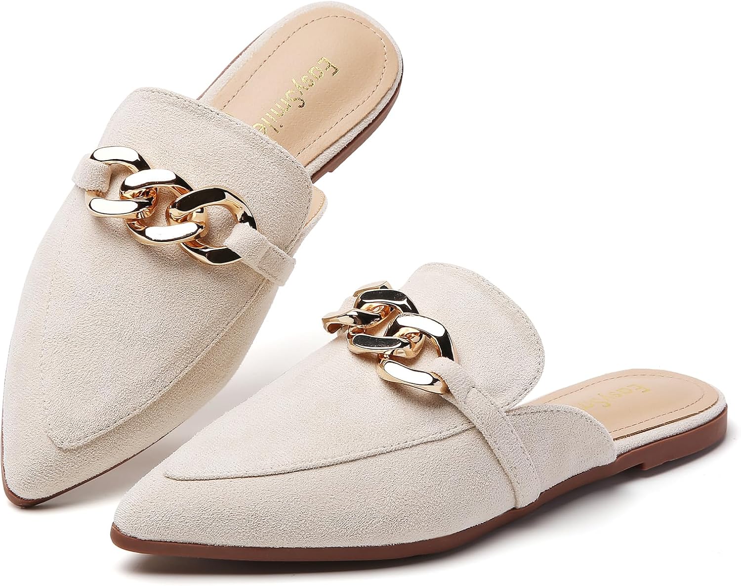 Metal Chain-suede Beige