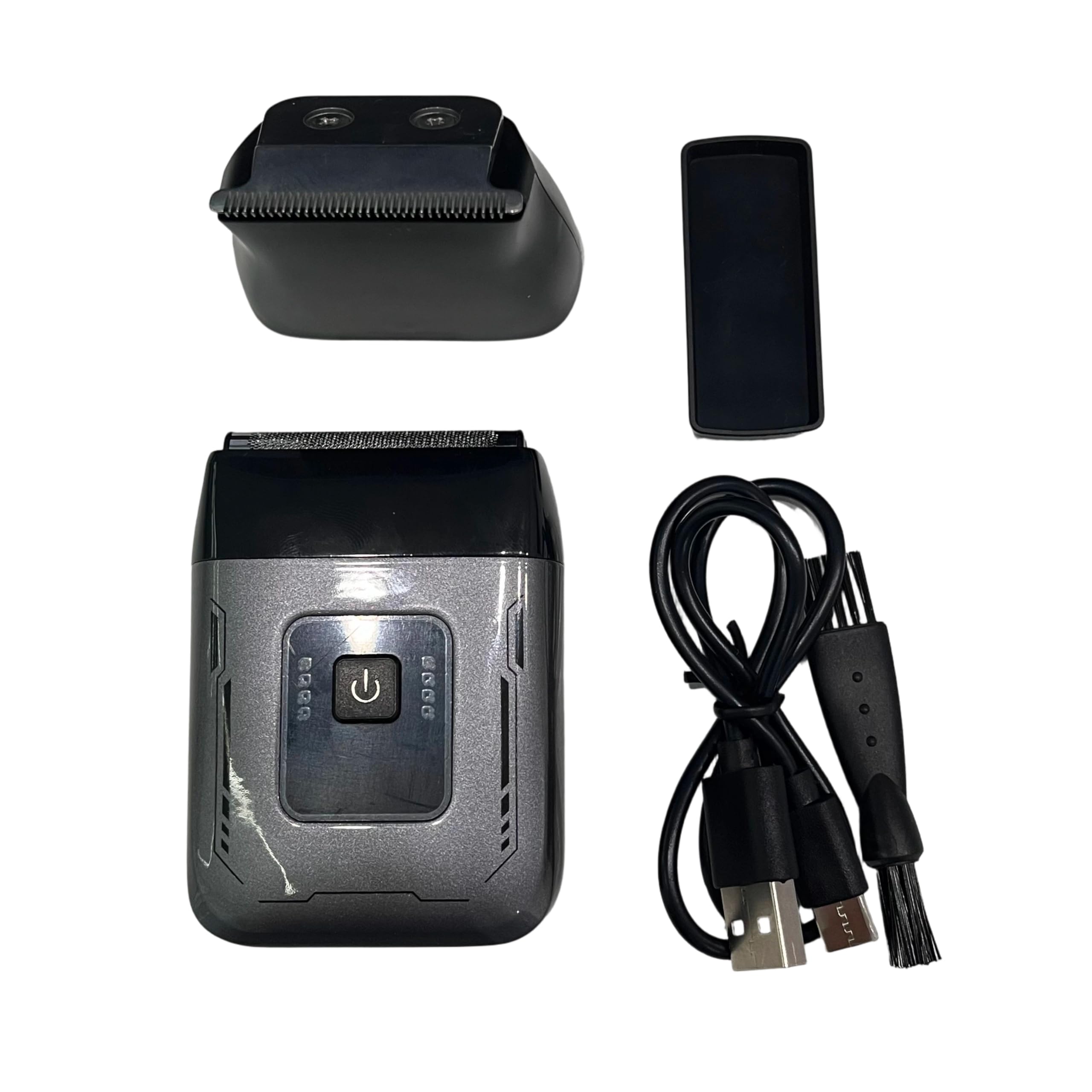 Rasoi elettrici a lamina per uomo: mini rasoio elettrico per viso - IPX7 rasoio senza fili impermeabile con display LED, nero