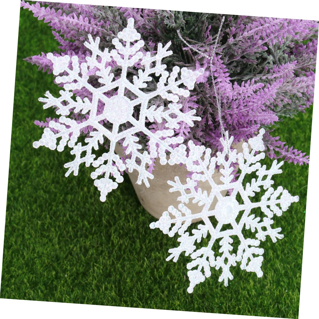 IMIKEYA 18pièces Flocons de Neige Décoratifs Acrylique à Suspendre pour Sapin de Noël Décoration de Noël