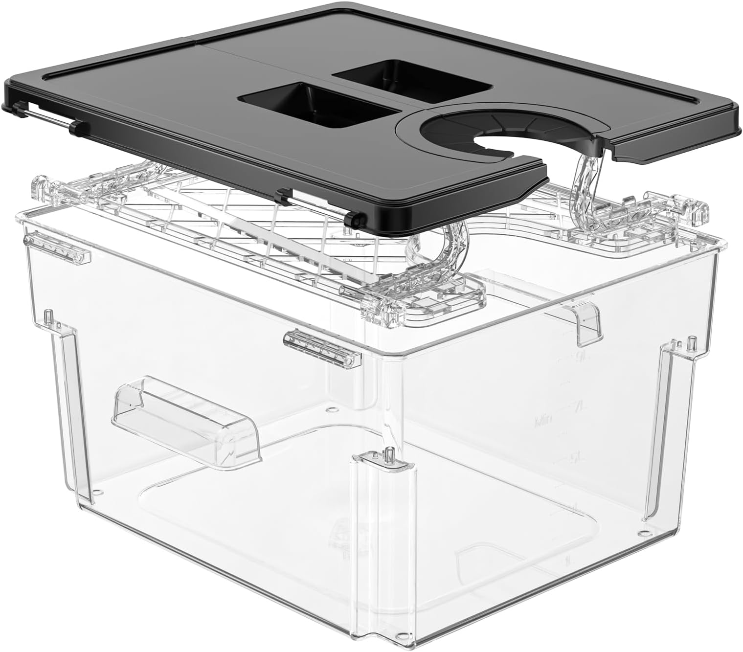Vpcok Direct Sous Vide Container with Lid Double-Door-Opening Design Sous Vide Containers with Built- in Rack 11.65QT Sous Vide Pot Slow Cooker Container Compatible with Most Sous Vide Cookers