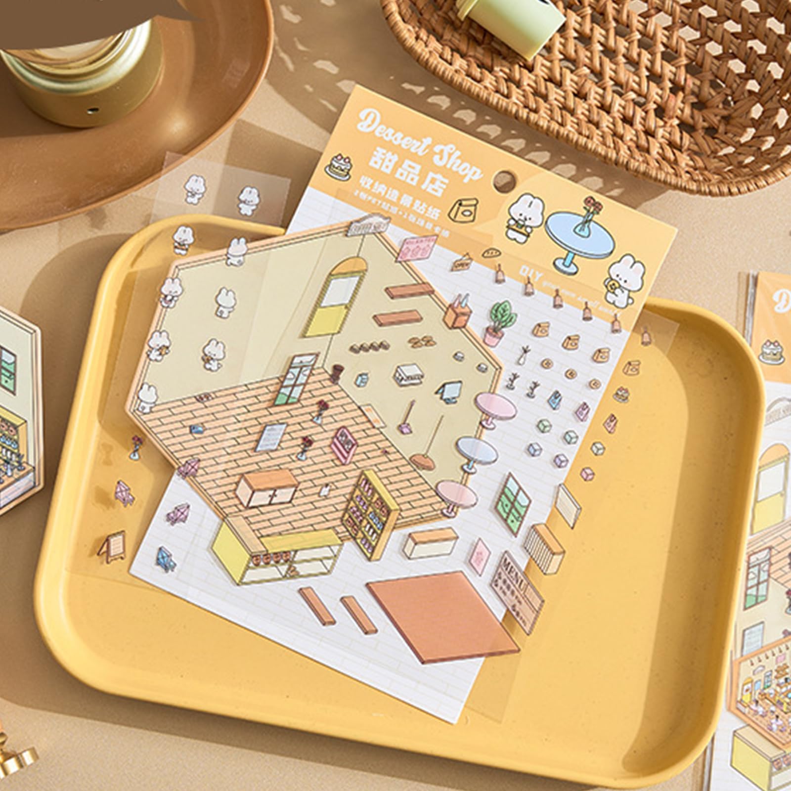 6 Sets 3D Sticker Scene, Sticker Therapy, Sticker Therapy Adults, Fun DIY Stickers Scene Make Your Own Dessert Shop - Image 4