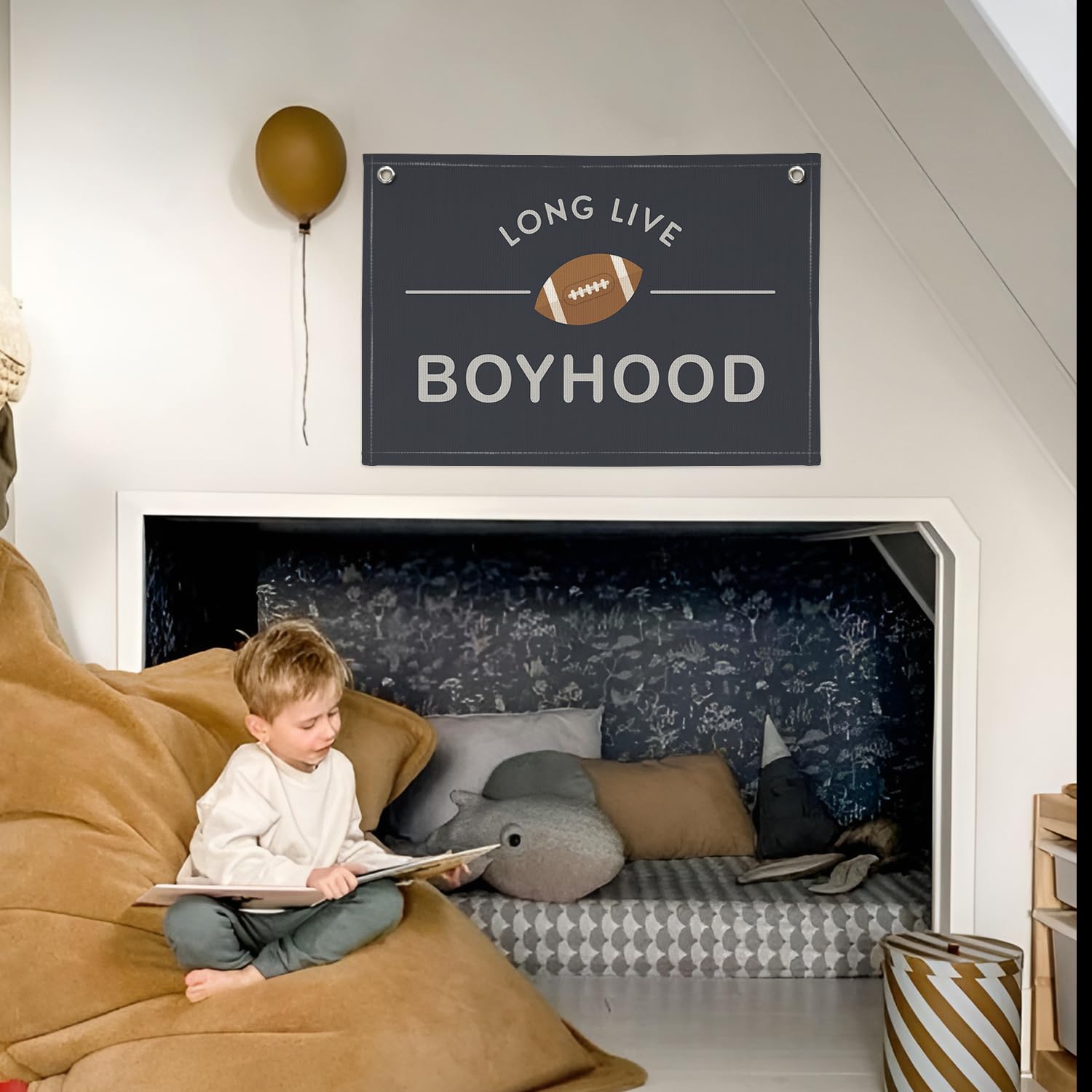 Long Live Boyhood Linen Banner - 20x30 Inch Wall Decor For Kids Rooms & Nursery - View #8