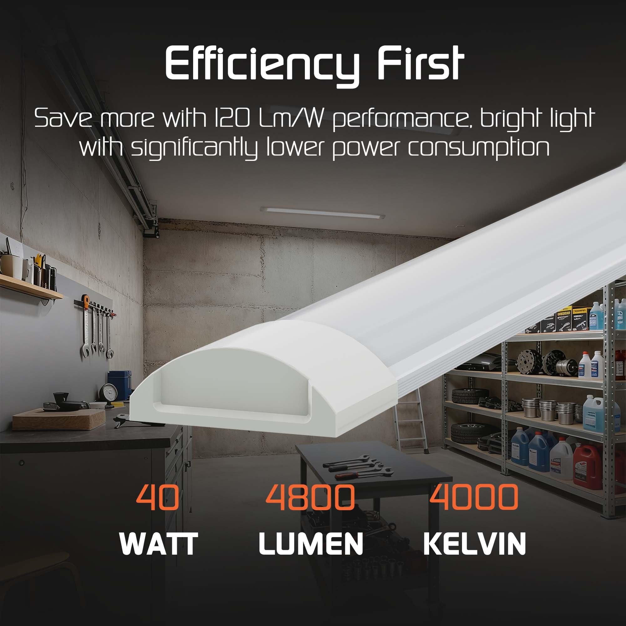 Ledvion - 10 pezzi, Plafoniera led soffitto, 150cm, IP20, 40W, 120 lm/W, Bianco neutro, 4000K, Accoppiabile, Plafoniera Garage, Neon led, lampada da laboratorio, lampada da cantina